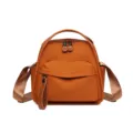 Bolso convertible y mochila naranja casual, diseño ligero y elegante con cremalleras útiles. - Naranja
