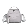 Minimalist grey commuter crossbody bag, large capacity stylish casual shoulder handbag for women - Gray
