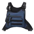 Bolso de pecho táctico azul para hombre, riñonera multiusos para correr al aire libre. - Azul