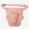 Riñonera de herramientas rosa con múltiples bolsillos, funda de tijeras de jardín - Rosa