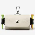 Mini leather golf tee bag minimalist portable key chain earphone coin pouch white variant - Off White