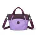 Pequeño bolso de mano a cuadros morado para mujer ligero bolso de hombro viaje - Púrpura