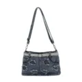 Bolso bandolera de mezclilla para mujer, diseño único de cintura de jeans con cinturón y detalles. - Estilo 2 Azul
