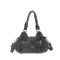 Bolso de hombro de mezclilla Y2K para mujer, bolso cruzado vintage con múltiples bolsillos. - Azul Vintage