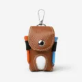 Brown leather golf ball pouch waist hanging bag with tees and golf ball holder accessory - Tan