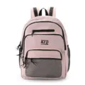 Mochila informal rosa para estudiantes, gran bolsa escolar ligera con prácticos bolsillos de malla. - Rosa