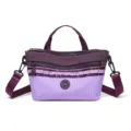 Fashion lightweight purple plaid women shoulder bag casual crossbody handbag with multiple zippers - Purple