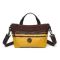 Casual plaid crossbody bag for women, stylish lightweight messenger bag with top handle and strap. - Dark Brown