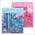 Kinder Schreibwaren Geschenkset 9-teilig Cartoon Schulbedarf Box mit Lineal Schere Stift. - 9er-Set Geschenkbox
