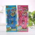 Süßes Cartoon Kinder Schreibwaren Set Schüler Geschenk Box 5-teilig für die Schule - 5-teiliges Set / Rot und Blau