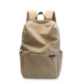 Casual nylon backpack in khaki, large capacity waterproof travel daypack for outdoor sports. - Khaki