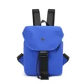 Mochila casual a cuadros azules con correas negras, ligera y práctica para viajes diarios o paseo. - Azul