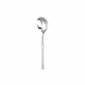 Detailed shot of stainless steel spoon handle with unique tree texture design and polished bowl. - 19x4.8cm (40.5g)