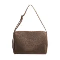 Bolso bandolera de lona con estampado de leopardo marrón, bolso tote grande y elegante. - Amarillo