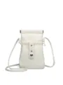 Bolso bandolera blanco mini para teléfono, bolsa de cuero PU suave con hebilla de corazón. - Blanco Roto