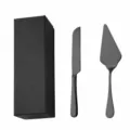 Ensemble couteau à gâteau et pelle en acier inoxydable avec boîte, tailles et poids. - Set Noir (Coffret Cadeau)