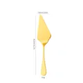 Pelle à gâteau dorée en acier inoxydable avec spécifications de dimensions précises. - Pelle à Gâteau Or