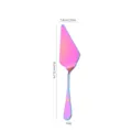 Pelle a tarte en acier inoxydable arc-en-ciel, spatule a gateau longue 28.2cm. - Pelle à Gâteau Multicolore