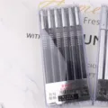 0.5mm schwarze metall gelstifte set 12stk box glattes schreiben buero schule - Schwarz