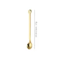 Cuillère à café dorée en acier inoxydable avec trou, cuillère à dessert créative de 15,3cm. - Or