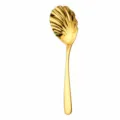 Cuillère de service en acier inoxydable, design coquillage doré, taille 23.1x6.7cm, 113g. - Cuillère Coquillage Élégante (Uni) / Or