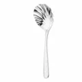 Cuillère de Service Coquillage en Acier Inoxydable avec Poignée Martelée de Cuisine 23.1cm - Cuillère Coquillage Élégante (Martelée) / Argent