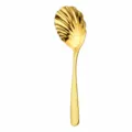 Cuillère de service en acier inoxydable 304 avec tête de coquillage et manche martelé. - Cuillère Coquillage Élégante (Martelée) / Or