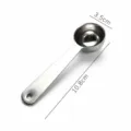 Stainless steel measuring spoon for kitchen baking, coffee beans and powder 304 steel. - CS20 Round Hole Silver 15ML