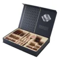 Set de couverts en acier inoxydable avec coffret cadeau, 24 pièces argenterie or rose. - Ensemble de 24 Pièces / Or rose