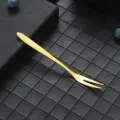 Stainless steel gold fruit fork dessert cake fork small tableware for kitchen dining party - 304 Gold