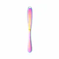 Couteau a beurre arc en ciel en acier inoxydable avec trous, ideal pour tartiner le fromage. - Coloré