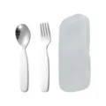 Ensemble de Cuillère et Fourchette Enfant en Inox avec Boîte de Rangement Portable - Ensemble Cuillère Et Fourchette Avec Boîte / Acier inoxydable 304