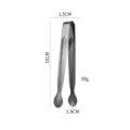 Stainless steel ice tong sugar tong, 15cm metal kitchen food tong for bar restaurant ice cubes. - L / Black