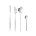 Ensemble de Couverts en Acier Inoxydable Poignée Martelée Vaisselle de Table 4 Pièces - Set de 4 pièces / Argent