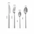 Set de couverts 4 pièces en acier inoxydable avec poignée effet pierre, couteau. - Argent