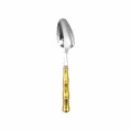 Cuillere en acier inoxydable avec manche bamboo dores, vaisselle elegante de style, 18.2x3.9cm. - Cuillère à Dîner Pointue / Or