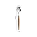 Stainless steel dinner spoon with imitation wood handle, stylish tableware variant. - Silver Tea Spoon