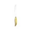 Gold feather handle stainless steel dinner knife, elegant tabletop cutlery knife variant item. - Feather Handle Dinner Knife / Gold