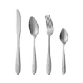 Ensemble de couverts 4 pieces en acier inoxydable avec poignee texturee pour table. - Ensemble 4 pièces argenté