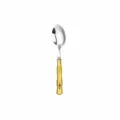 Cuillère en acier inoxydable avec manche en bambou doré créatif, vaisselle élégante. - Cuillère à Dessert Pointue / Or