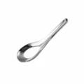 Cuillère à soupe en acier inoxydable tête ronde fond plat, 12.5cm argenté vaisselle cuisine - 304 Petit / Argent