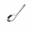 Cuillère en acier inoxydable tête ronde fond plat cuillère à soupe 14.5cm outil de cuisine - 304 Grand / Argent