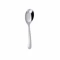 Edelstahl kleiner runder Löffel, 14,5 cm flacher Bodensuppenlöffel für Essgeschirr. - 410 Klein / Silber