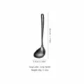 Long handle 304 stainless steel soup spoon black kitchen tableware 19.7cm length 60g weight - Long Handle Soup Spoon / Black