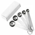 Ensemble de cuilleres de mesure en acier inoxydable pour cuisine et patisserie pro. - Ensemble de 5 Cuillères à Mesurer (Boîte Blanche)