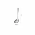Stainless steel soup spoon, short handle design, durable kitchen tableware for daily home use. - Short Handle Soup Spoon / Silver