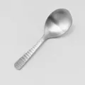 Stainless steel serving spoon with hammered handle design, durable table spoon for home or hotel. - Satin Hammered Small