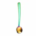 Colorful Stainless Steel Mini Coffee Spoon 13cm Creative Round Spoon Tableware Kitchen Tool - 13cm Large / Rainbow