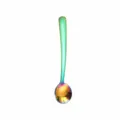 Stainless steel rainbow mini coffee spoon colorful small round seasoning spoons item - 10cm Medium / Rainbow