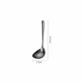 Stainless steel slotted spoon, short handle kitchenware, compact 16.5cm cooking tool. - Short Handle Colander / Black